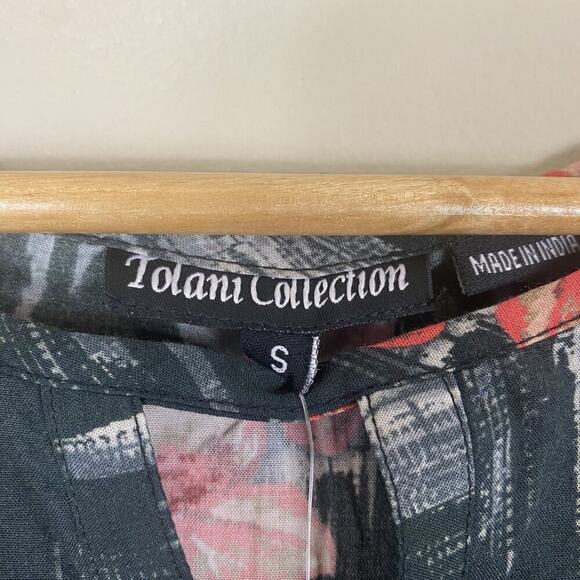 NWT Tolani Collection Tunic Top Womens S Black Floral 100% Modal Boho Whimsigoth - Picture 5 of 6